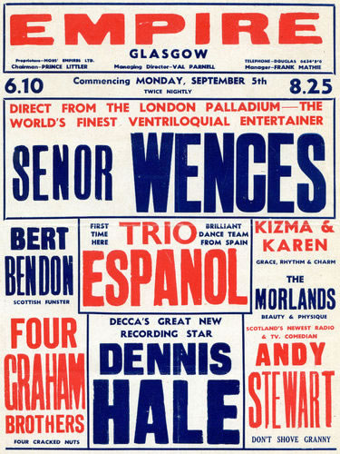 Glasgow Empire Poster 1955