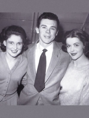 Sheila and Andy with actress Hal Dyer backstage at Aladdin