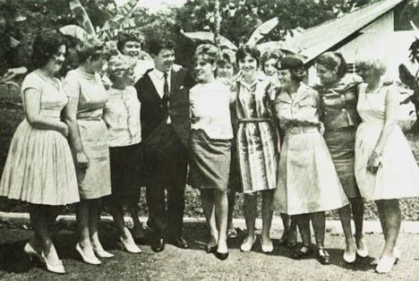 In Hong Kong with members of the Women's Royal Army Corps, 1963