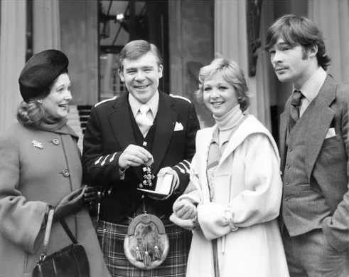 Andy with his wife Sheila, daughter Tara and son Andrew, Buckingham Palace, December 8th 1976